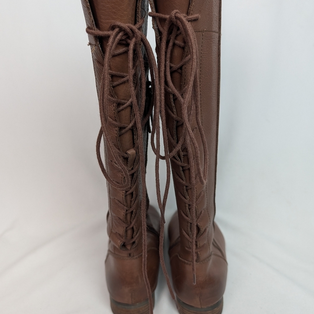 J. Jill Tall Lace Up Distressed Leather Boots - Picture 9 of 12